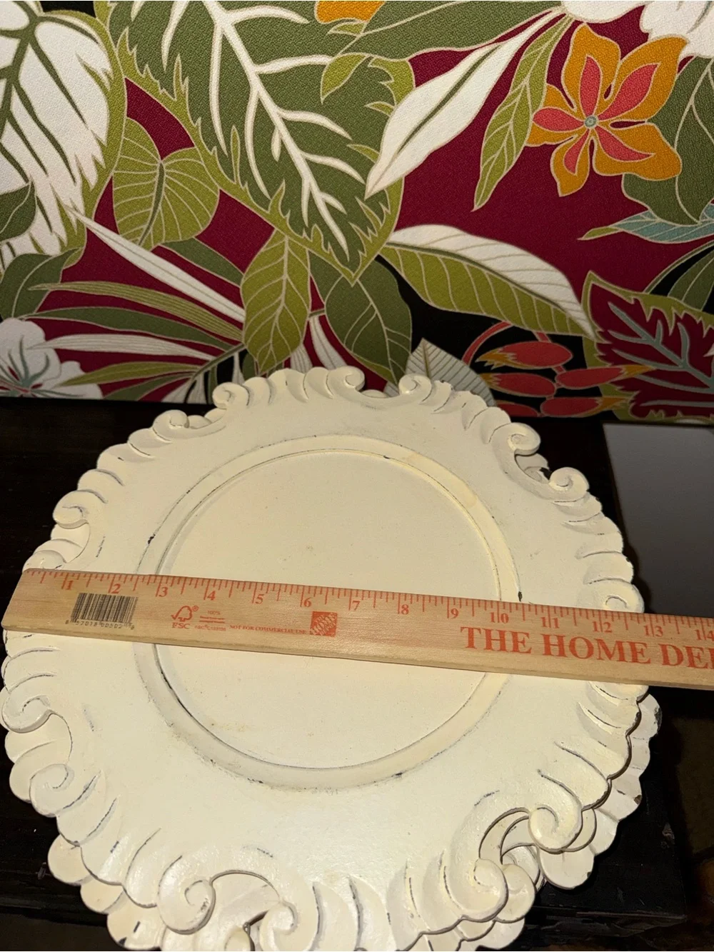 Antique white charger plates by Pier One